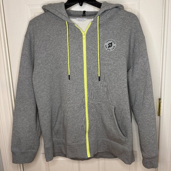 Peloton Together We Go Far Fleece Lined Full Zip Hoodie Heavyweight Gray Size XL - Picture 7 of 7